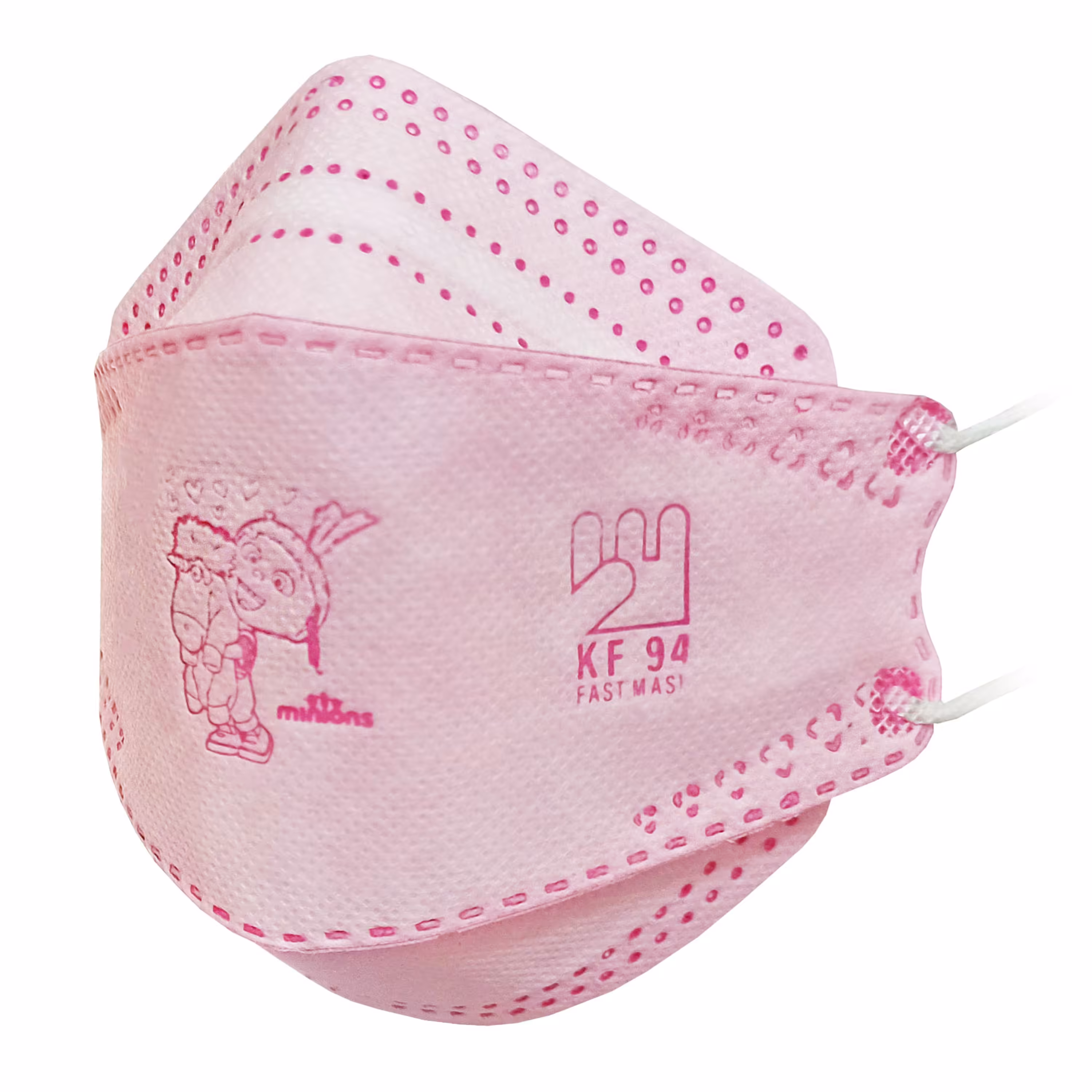 ماسک سه بعدی بعدی بچه گانه 4لایه صورتی KF94 (5عددی)