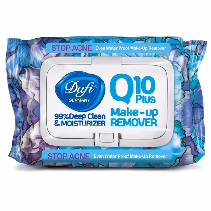دستمال مرطوب پاک کننده آرایش دافی مدل Q10 طرح گل 1 - 50 عددی