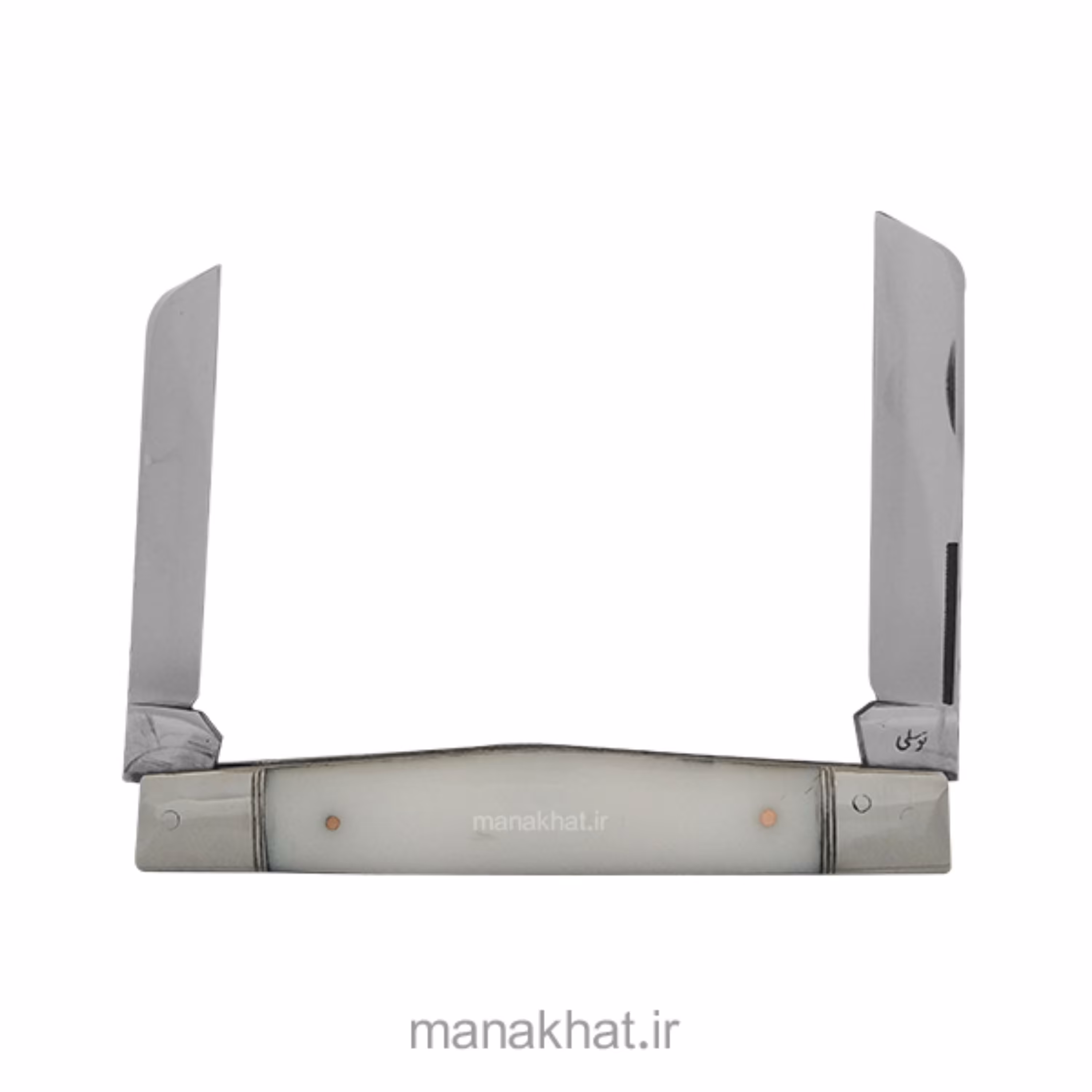 قلمتراش خوشنویسی دو تیغ دسته فیبر سفید 13 سانت استاد جواد توسلی