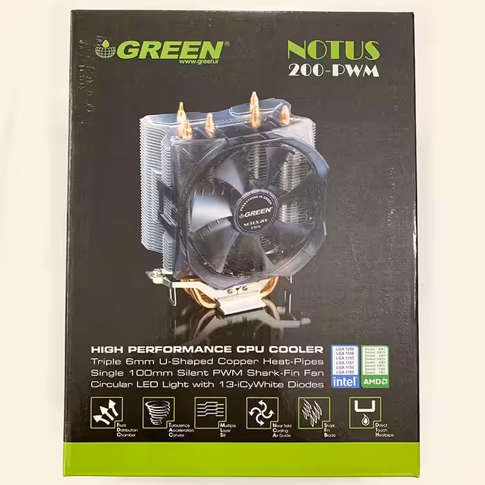 فن خنک کننده پردازنده گرین مدل Notus 200 PWM