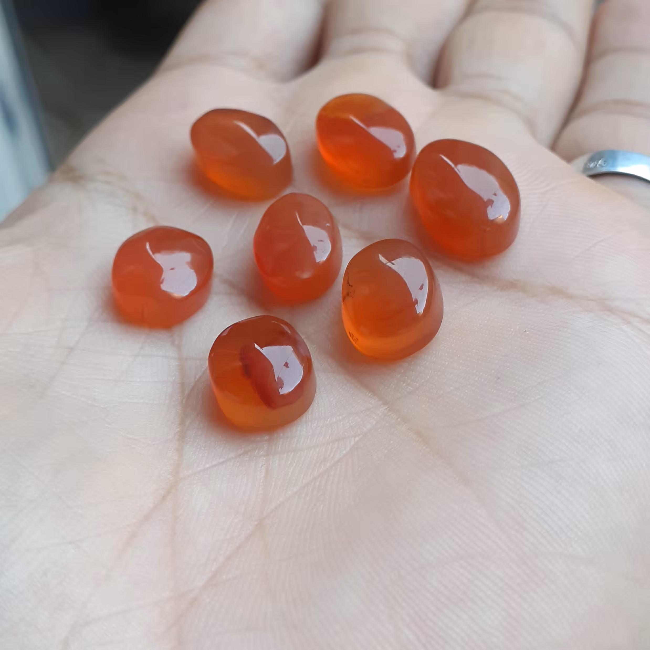 عقیق یمنی بصورت پک 7عدد نگین عقیق شماره 11