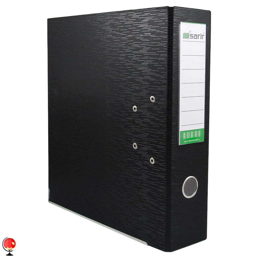 زونکن A4 مشکی 8 سانت کتان تیگل دار لبه فلزی صریر کارتن 20 عددی