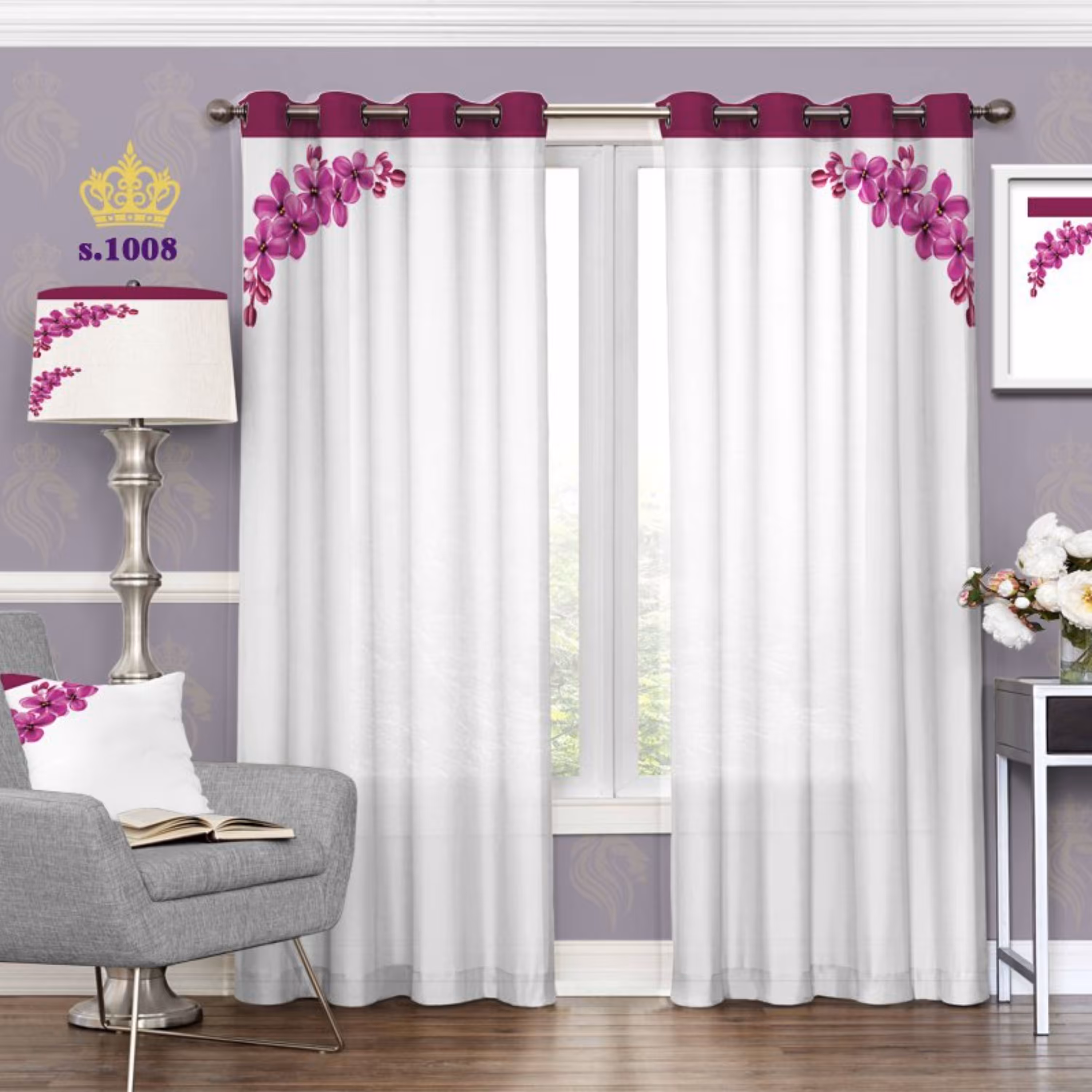 پرده تصویری چاپی- حاشیه شکوفه (1008)