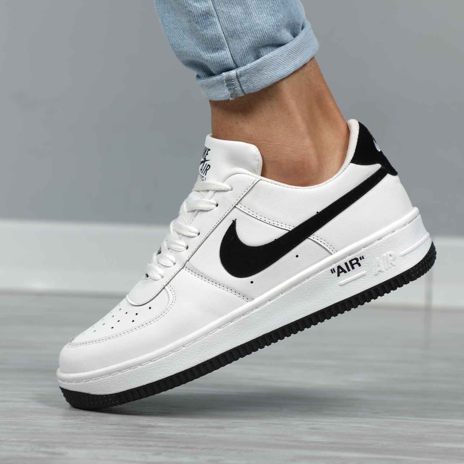 کتانی مردانه نایک ایرفورس NIKE AIRFORCE رنگ سفید مشکی لاکچری اسپرت