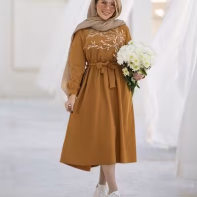 پیراهن بلند گلدوزی