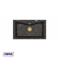 سینک گرانیتی فونیکس کد 140 مشکی مرمر طلایی