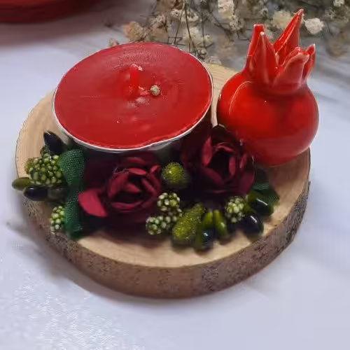 گیفت انار و شمع یلدا  بسته ی 10 عددی