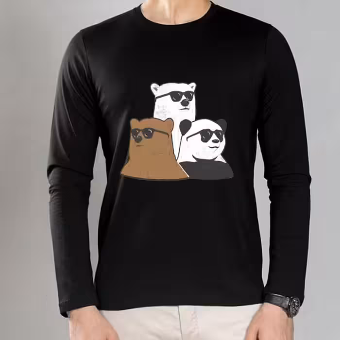 تیشرت آستین بلند طرح خرس های جذاب
