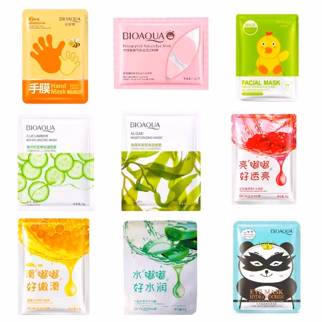 ماسک صورت بایو آکوا مدل 01 حجم 25 میلی لیتر مجموعه 10 عددی