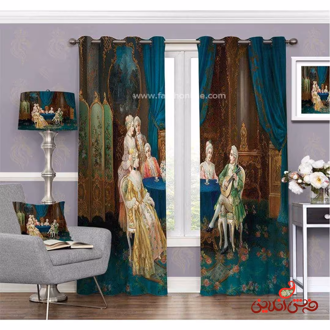 پرده طرح نقاشس فرانسوی کد 3498