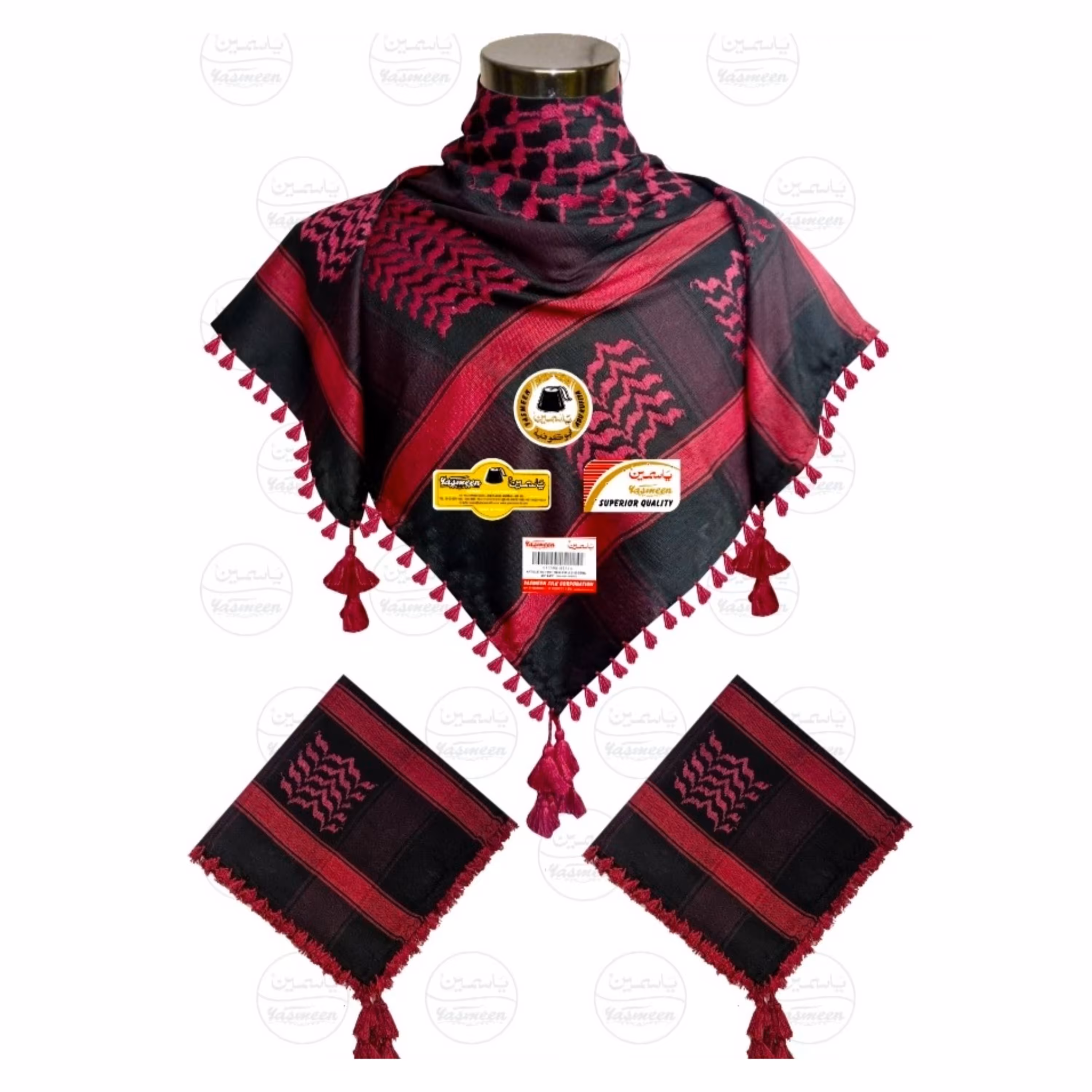 چفیه عربی مشکی قرمز