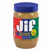 کره بادام زمینی جیف 454گرم مغزدار jif crunch آبی 