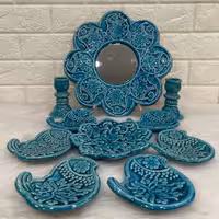 ست هفت سین 10پارچه آبی فیروزه ای