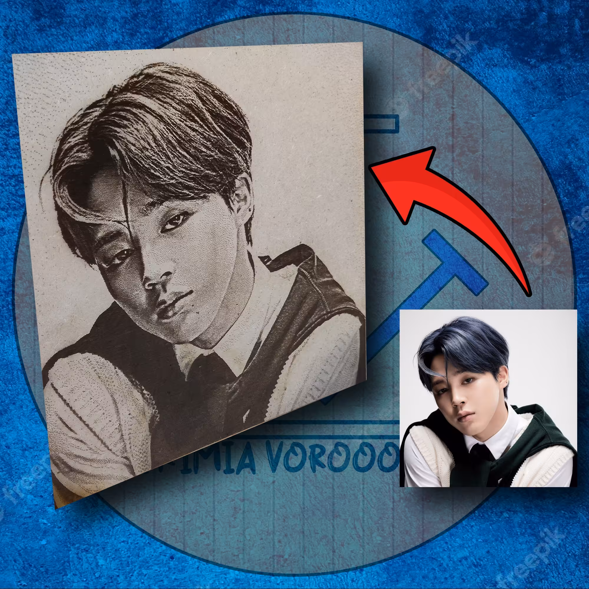 حکاکی عکس بر روی ام دی اف 5 میلی متر