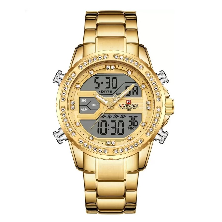 ساعت NAVIFORCE SPORT 9190 ناوی فورس دو زمانه نگین دار