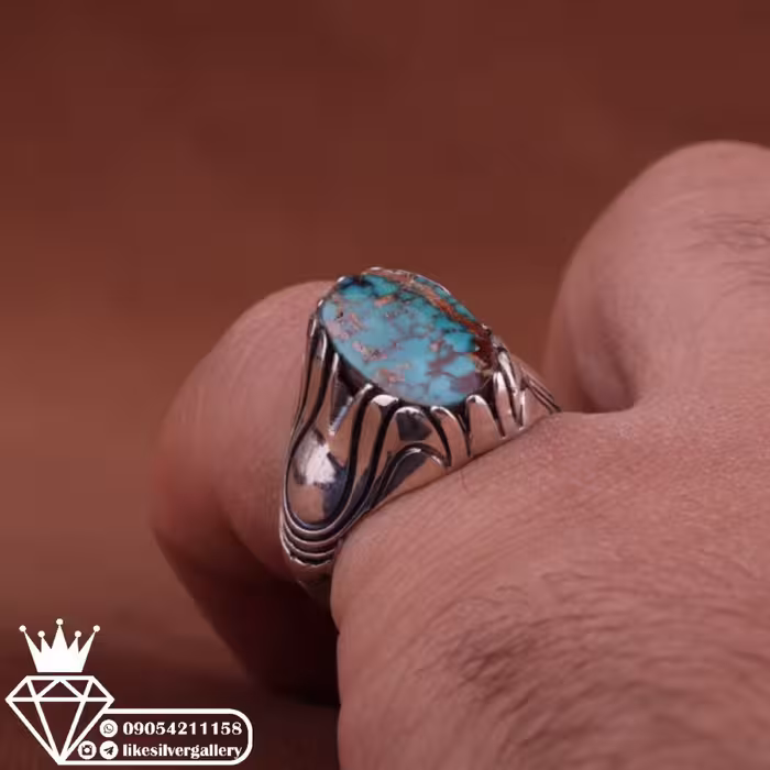 انگشتر فیروزه نیشابور اصل وزن 8.3 گرم ارسال رایگان 