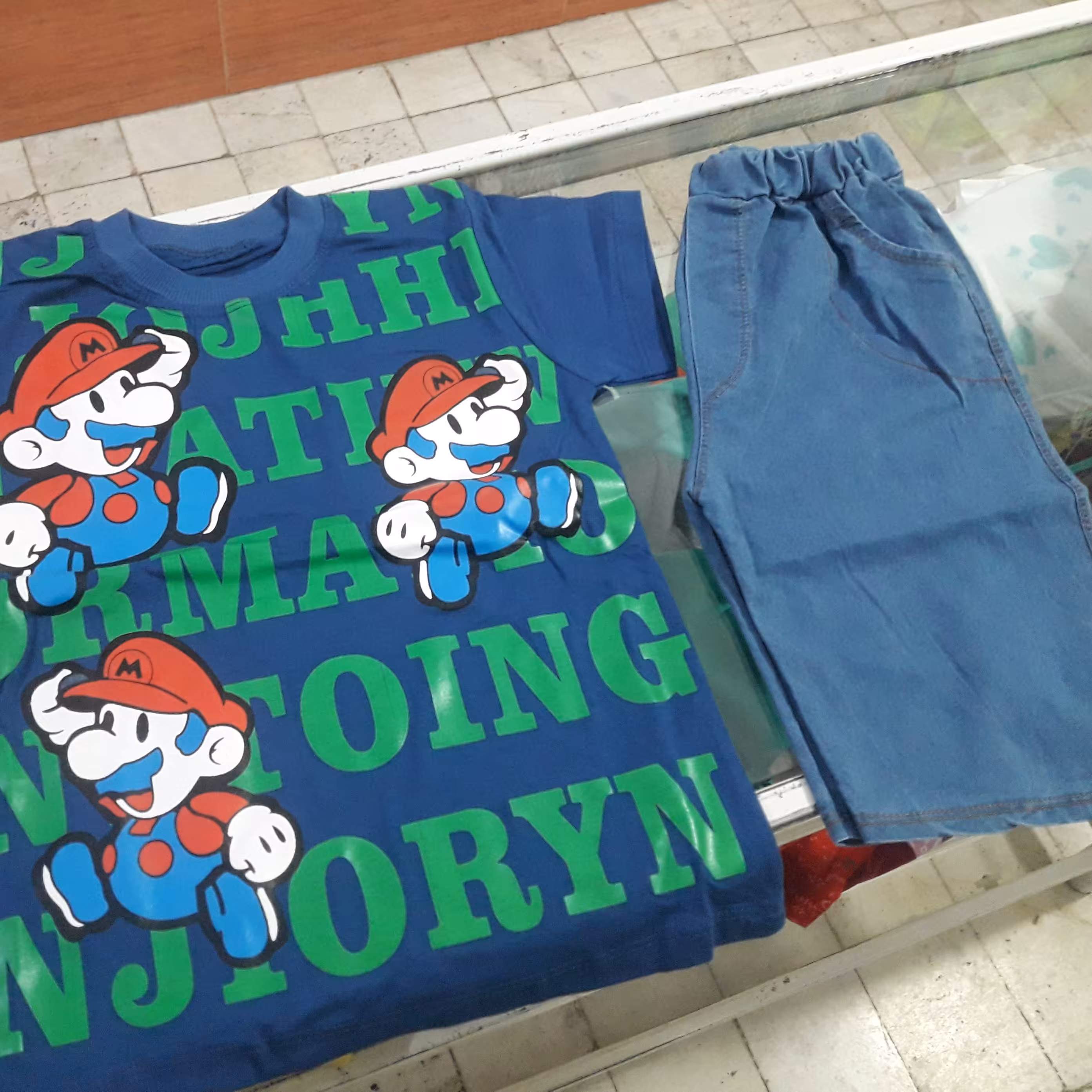 ست تیشرت شلوارک پسرانه طرح ماریو