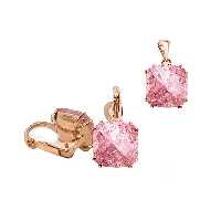 نیم ست نقره سوارسکی طرح Cube با عیار جهانی 925 و آبکاری رزگلد کد N164