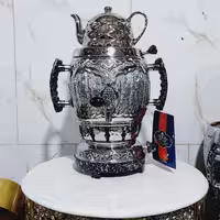 سماور سه کاره آپولونی ورق ضخیم برنجی 7دهم 