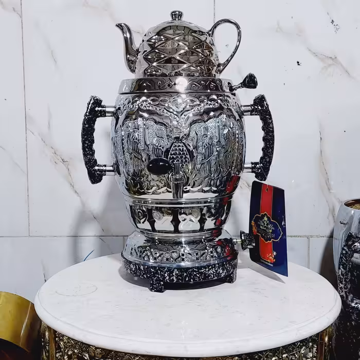 سماور سه کاره آپولونی ورق ضخیم برنجی 7دهم 