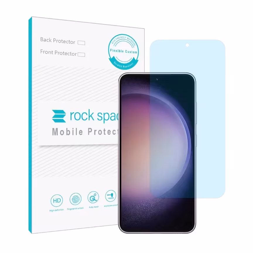 گلس نانو هیدروژل آنتی بلو و ضد ضربه گوشی سامسونگ s23 برند راک اسپیس 