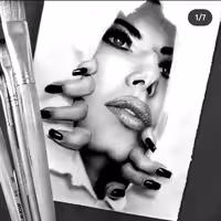 طراحی سیاه قلم سایزA5 دختر 