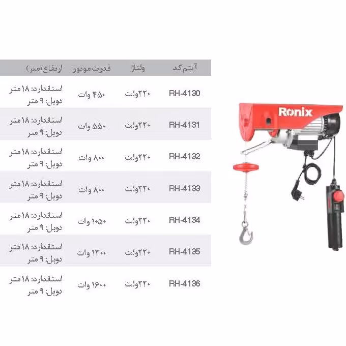 بالابر برقی  مدل 4134  رونیکس