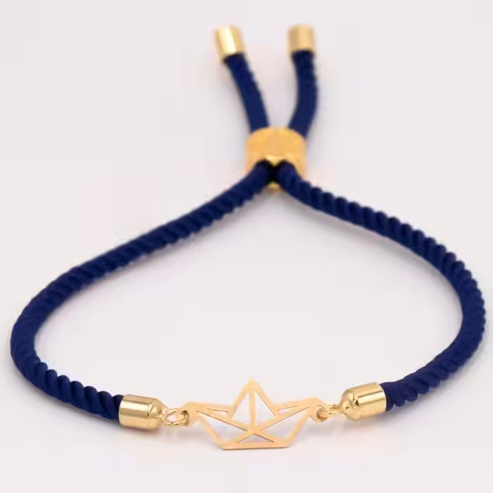 دستبند طلا  18 عیار ، زنانه و مردانه ، طرح قایق