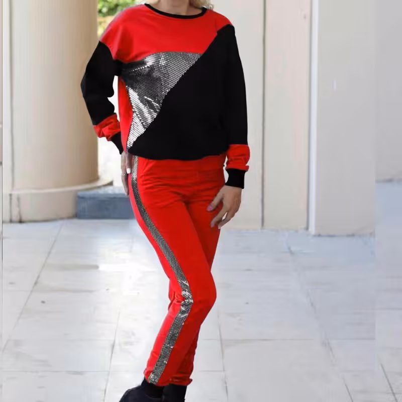 بلوز شلوار پولک آینه ای مدل جدیدزنانه 