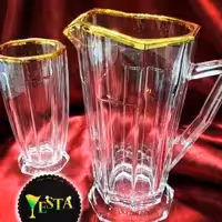 پارچ لیوان استیج لب طلا