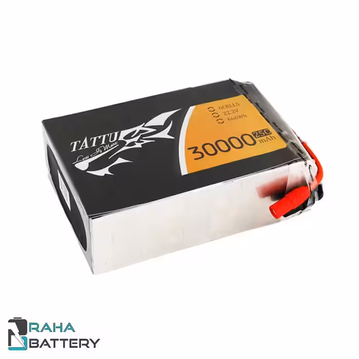 باتری لیتیوم پلیمر 6 سل Tattu 30000mAh 25C (تولید 2018)