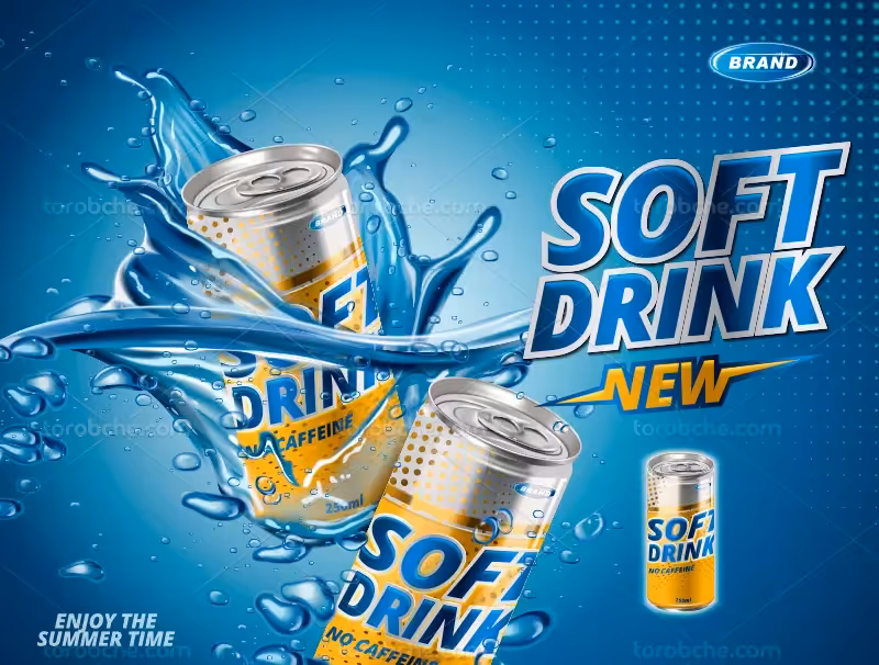 وکتور بنر تبلیغاتی نوشیدنی | گرافیک با طعم تربچه