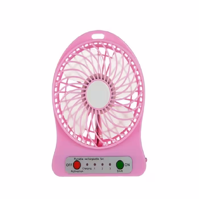 پنکه شارژی همراه رومیزی صورتی مدل F1860 