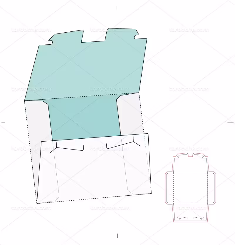 وکتور طرح گسترده جعبه مستطیل درب دار | گرافیک با طعم تربچه