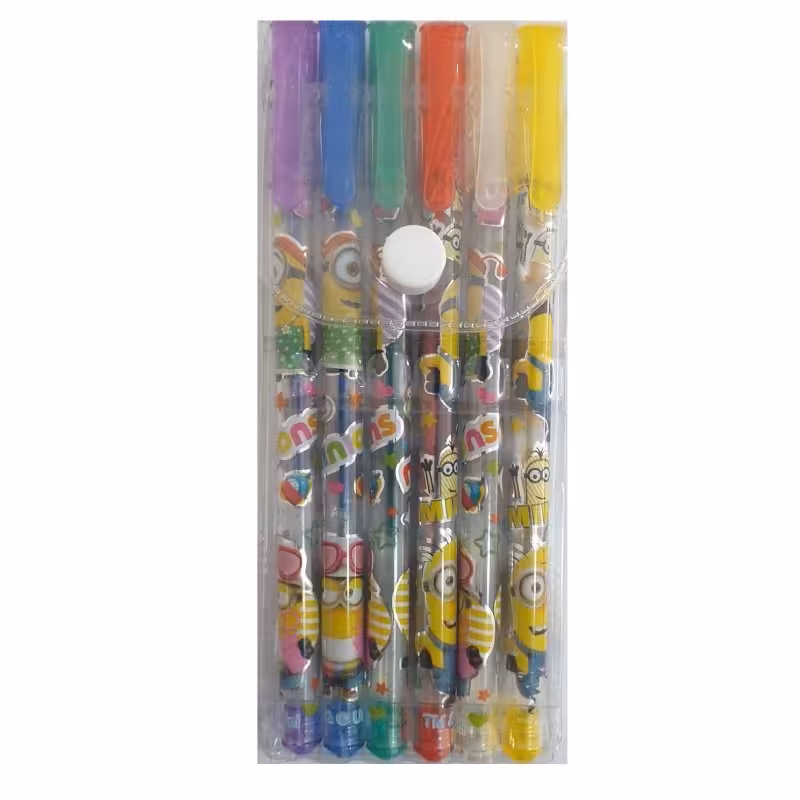 خودکار مدل اکلیلی طرح مینیون بسته 6 عددی