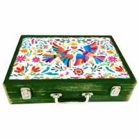 جعبه چوبی مدل چمدان بزرگ طرح بهاری 6    