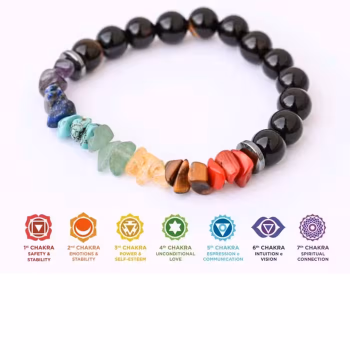 دستبند 7 سنگ انرژی دستبند هفت سنگ پاکسازی بدن دستبند انرژی دستبند پاکسازی دستبند سنگ چیپسی اصل دستبند سنگی اصل