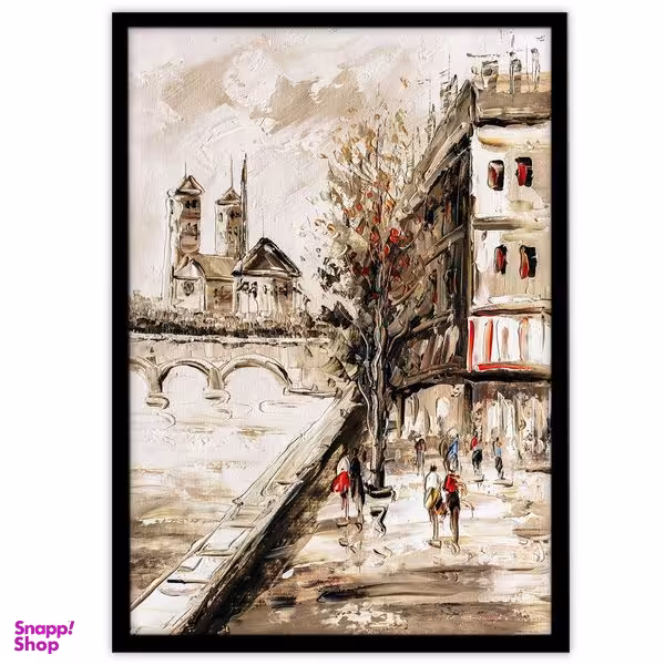 تابلو بکلیت طرح نقاشی رنگ روغن منظره شهری مدل B-11212