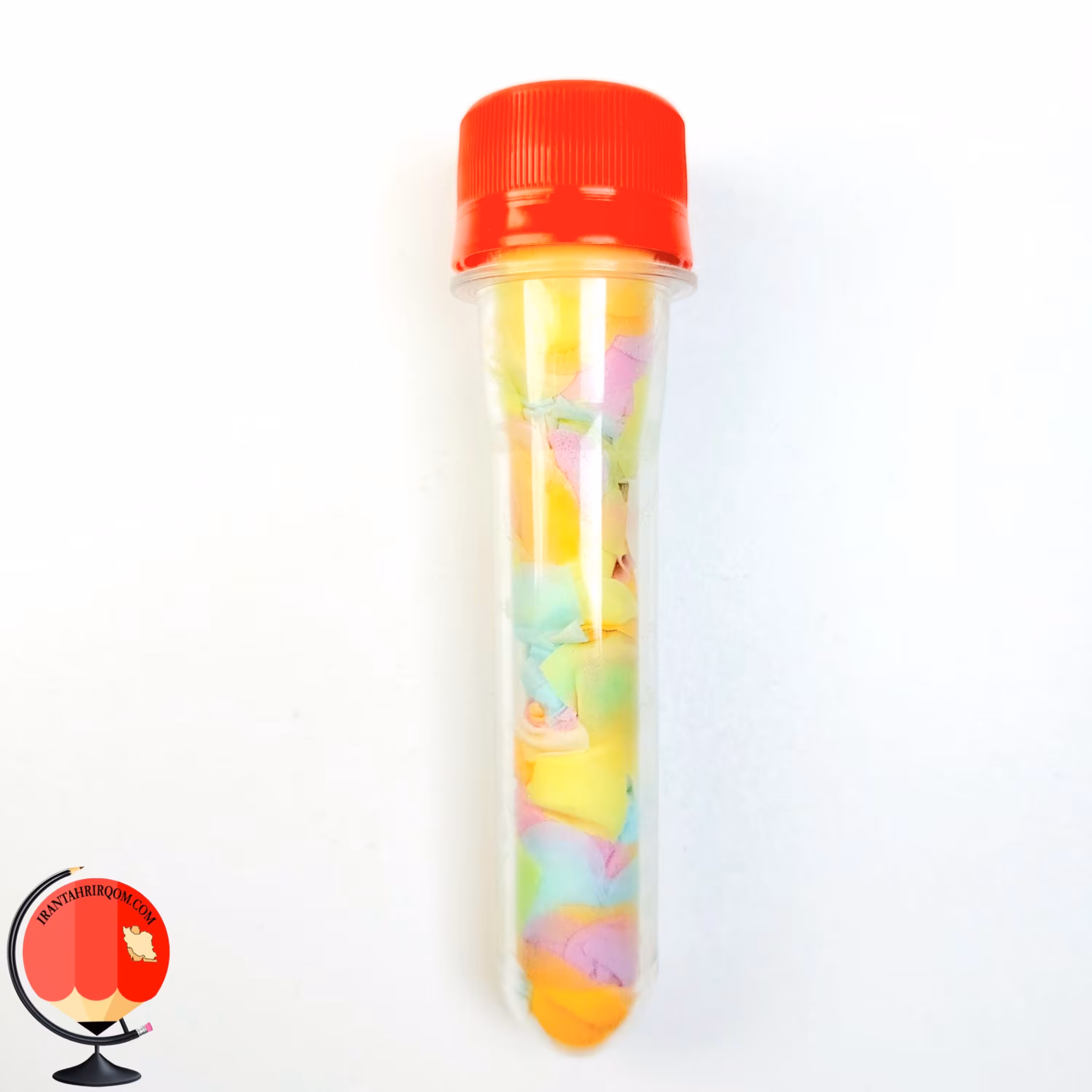 صابون کاغذی گلبرگ رنگی مدل لوله ای درب قرمز کد 27119