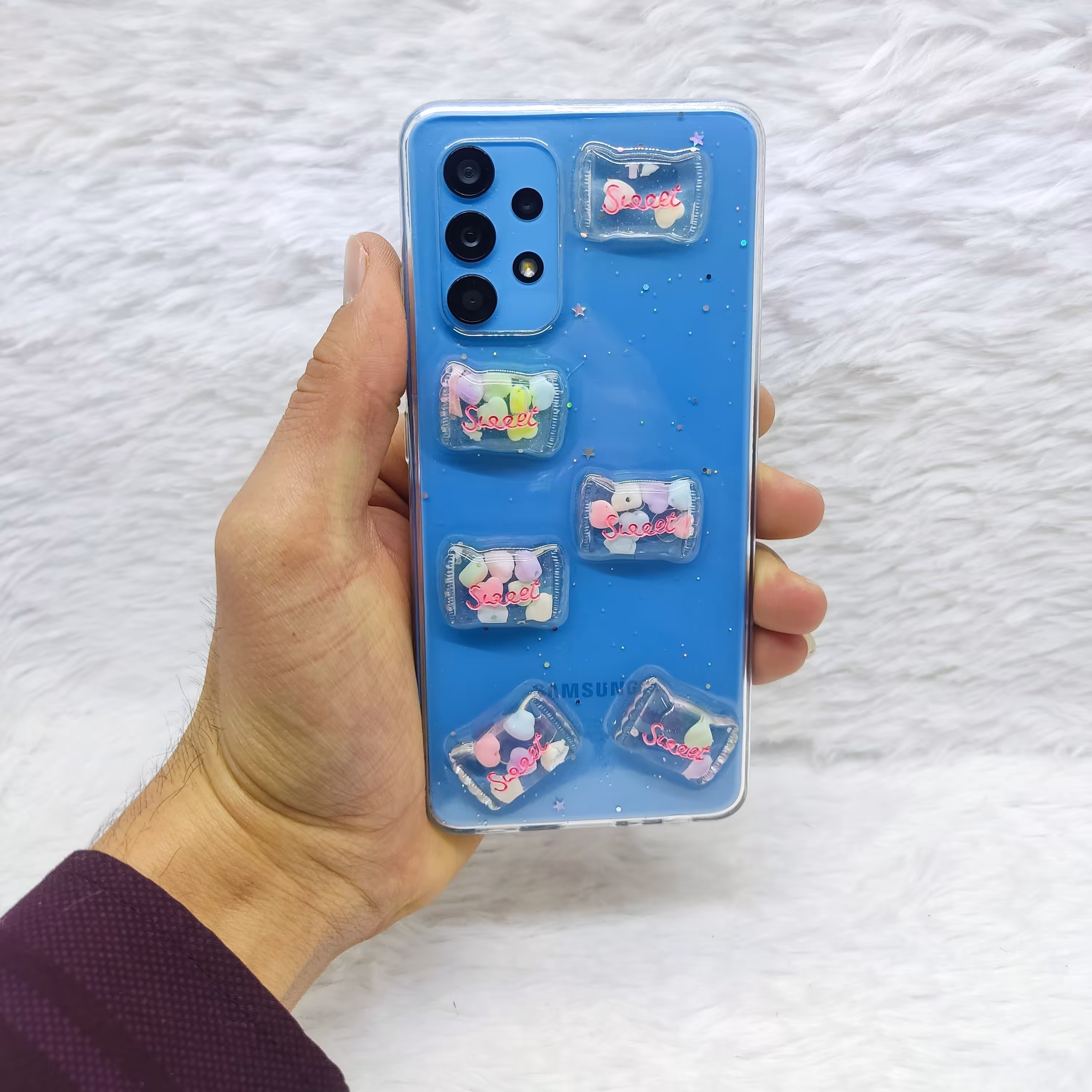 گارد (قاب) گوشی دخترانه A32 4G مدل برجسته طرح شکلات مناسب گوشی Samsung A32 4G