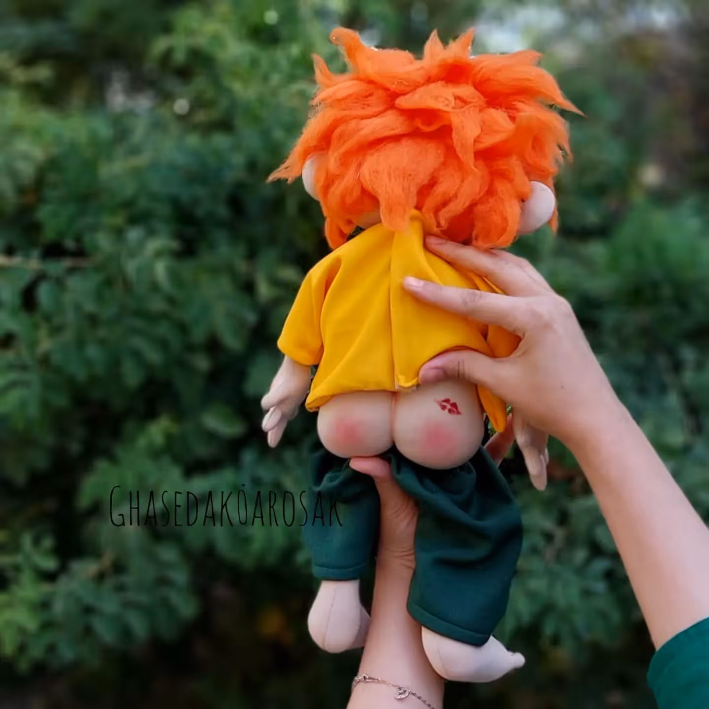 عروسک وروجک شیطون با موهای نارنجی مناسب هدیه و سوپرایز 