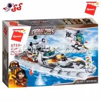 ساختنی لگو ناو جنگی با هیلکوپتر کیومن Qman 1722