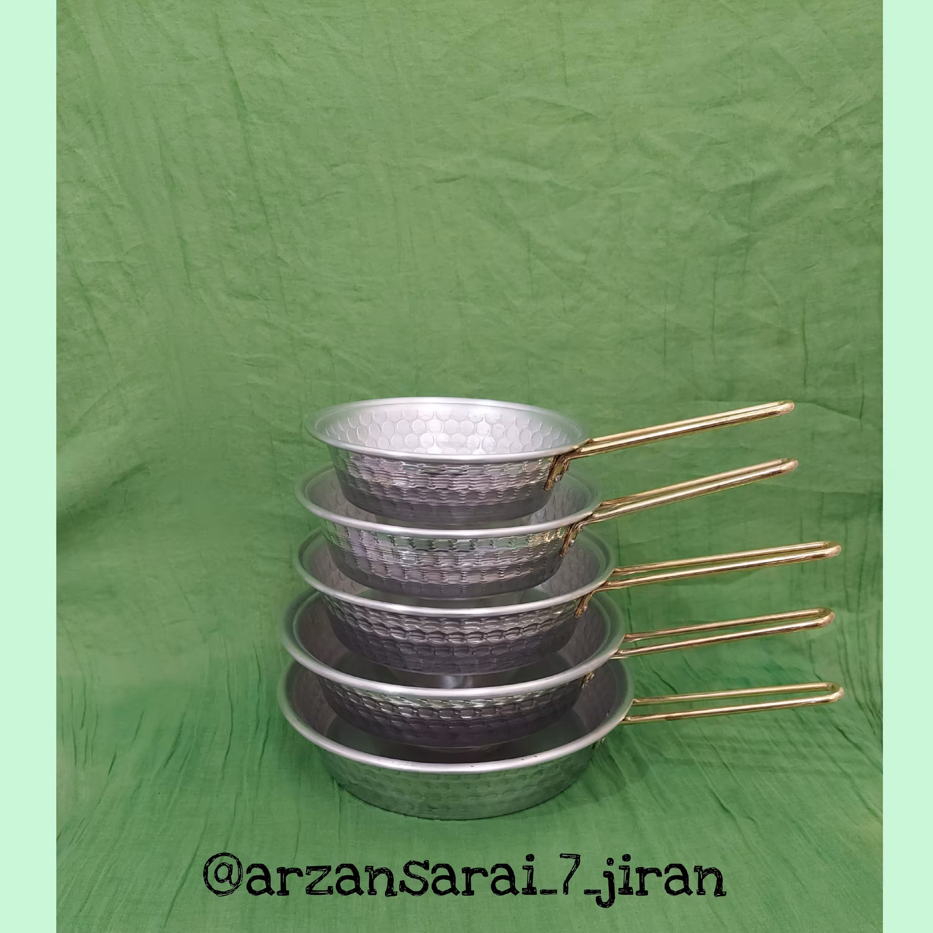 تابه 5 پارچه تک دسته طلایی
