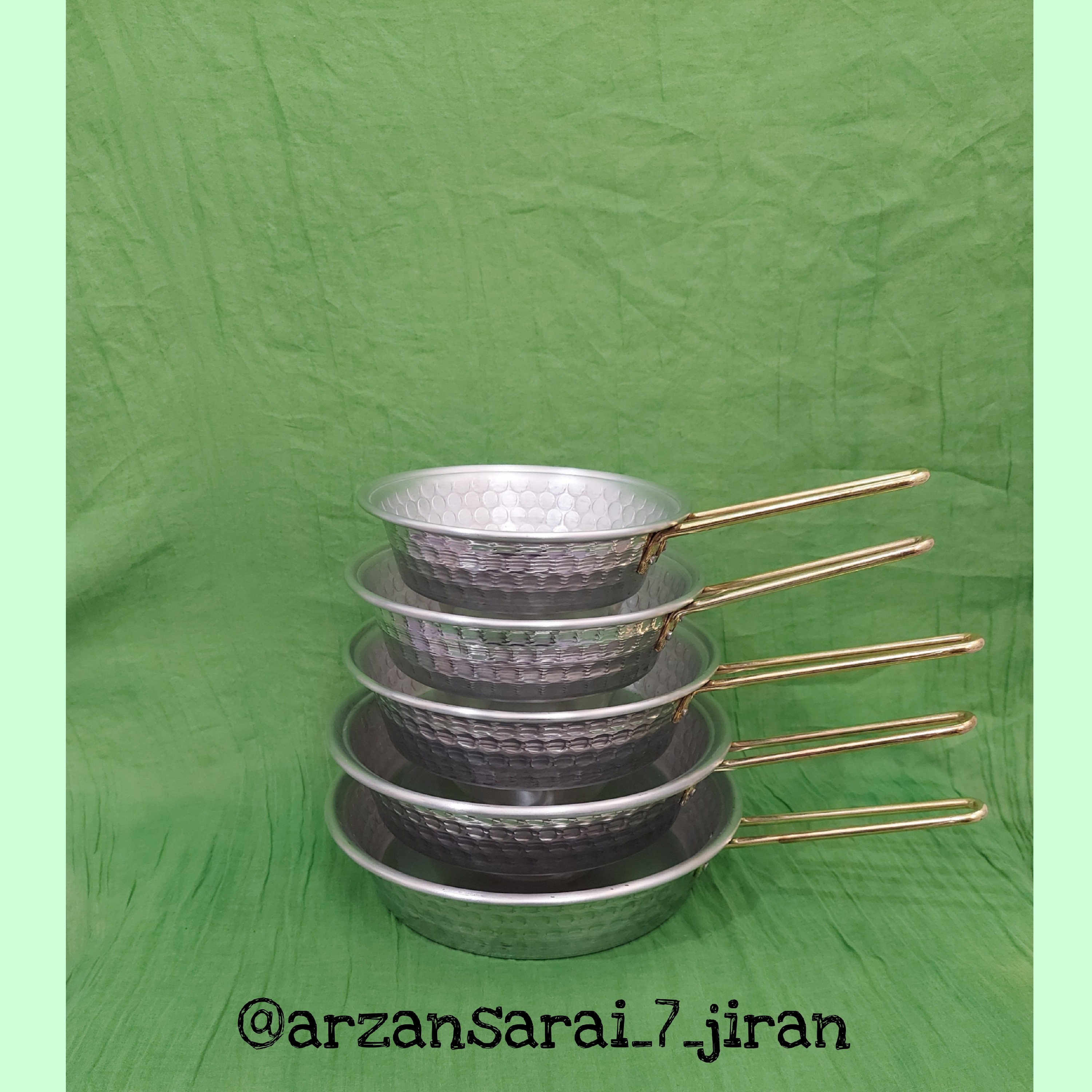 تابه 5 پارچه تک دسته طلایی