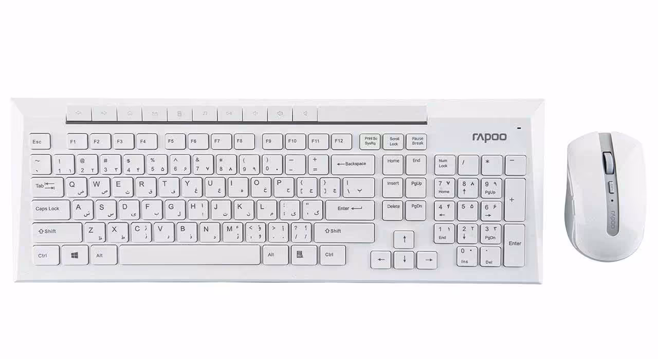 کیبورد و ماوس بی سیم رپو  8200P 2.4GHz با حروف فارسی Keyboard Rapoo