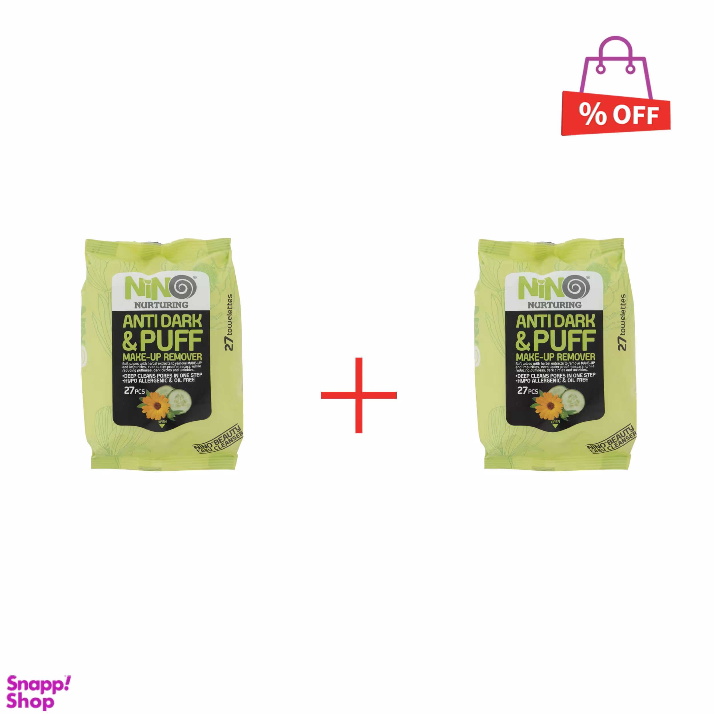 دستمال مرطوب نینو (Nino) مدل Cucumber بسته 27 عددی مجموعه 2 عددی