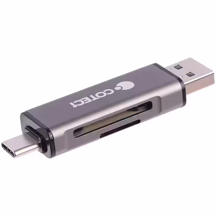 کارت خوان 2 سر Coteci مدل 82201 OTG Type-CCoteci 82201 OTG Type-C USB Card Reader
