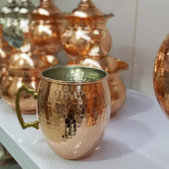 لیوان ماگ مسی سایز 2 چکشی ضخیم و نانو شده فوق العاده باکیفیت