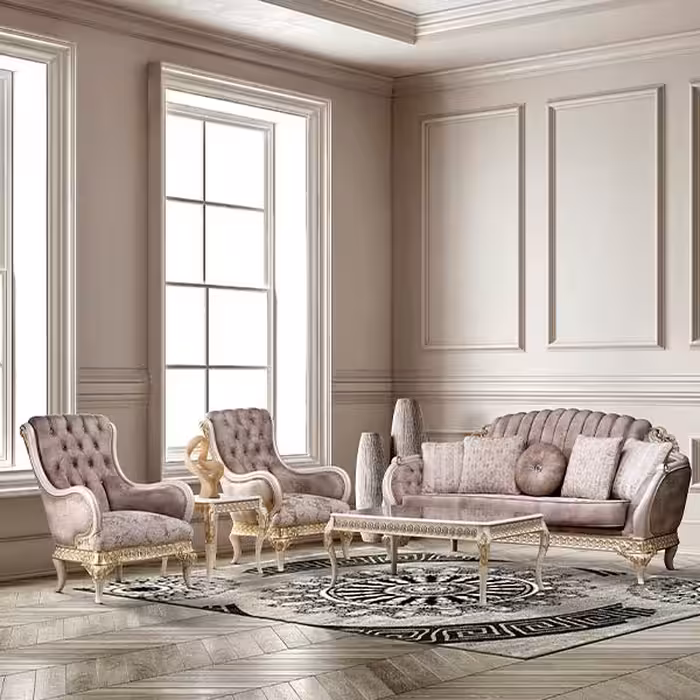 مبل کلاسیک آدونیس رنگ رزگلد