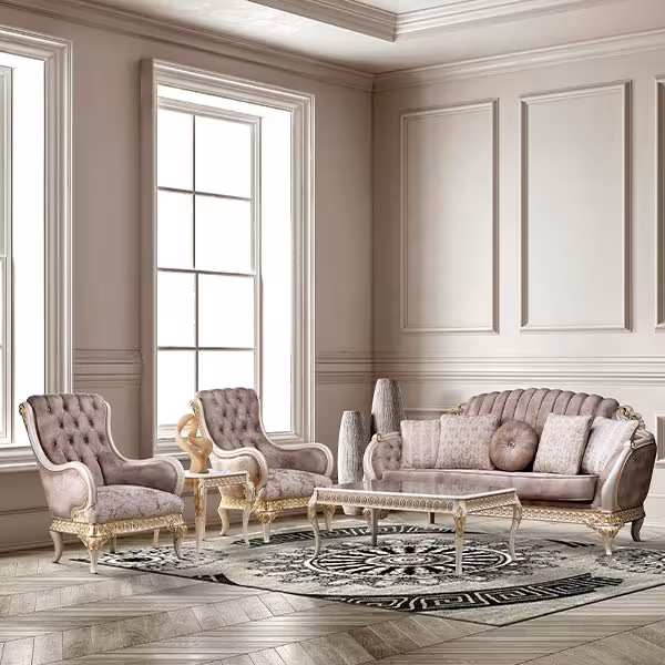 مبل کلاسیک آدونیس رنگ رزگلد